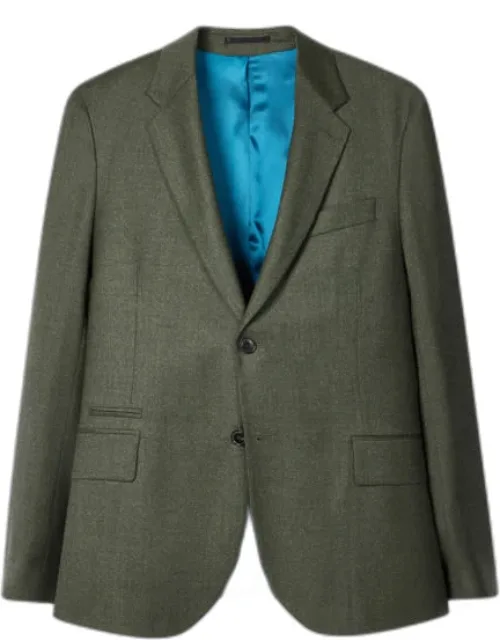Tailored-fit Overdyed Wool-cashmere Flannel Blazer