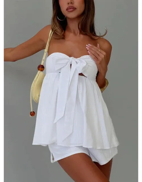 Estellar Strapless Tie Detail Top