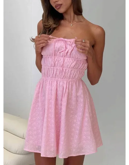 Nnarlia Mini Dress With Floral Detail And Front Tie