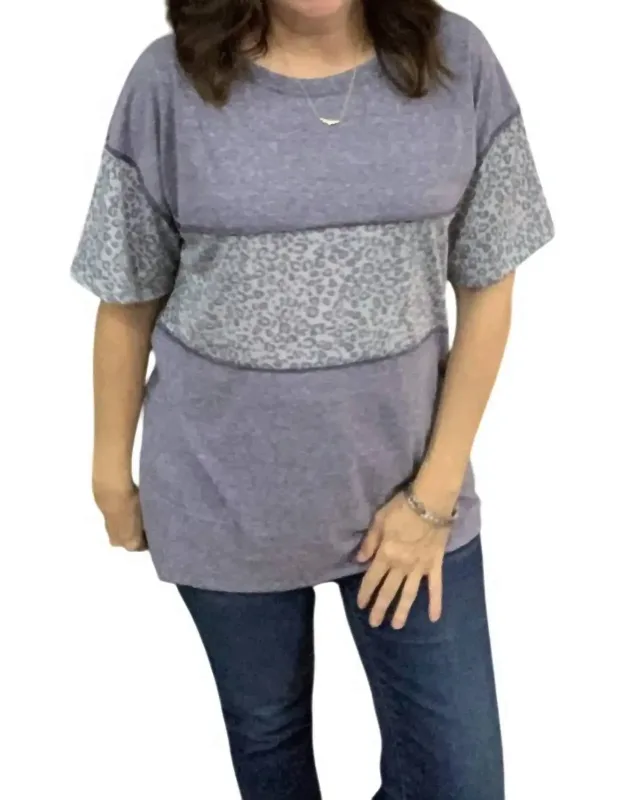 Animal Print Short Sleeve Top