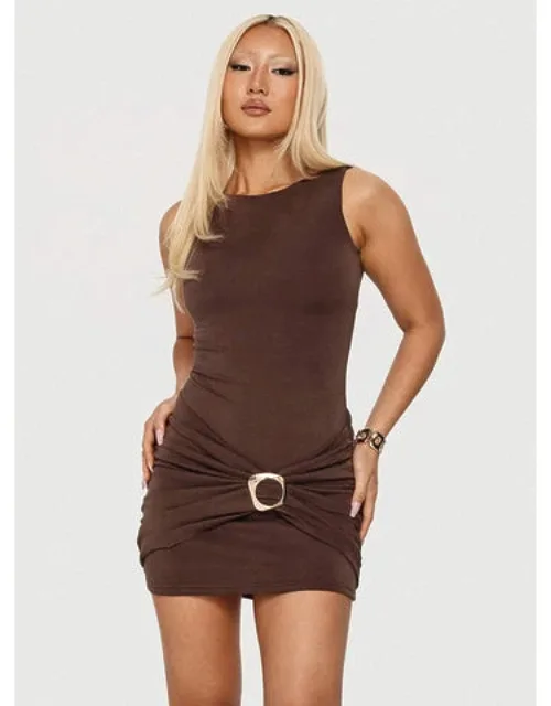 Ruched Hardware Mini Dress