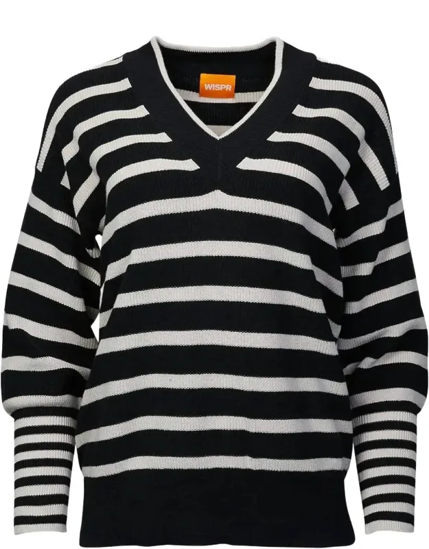 Striped V-neck Jumper