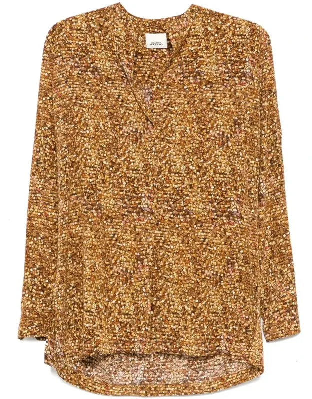 Sima Mosaic Print Silk Blouse