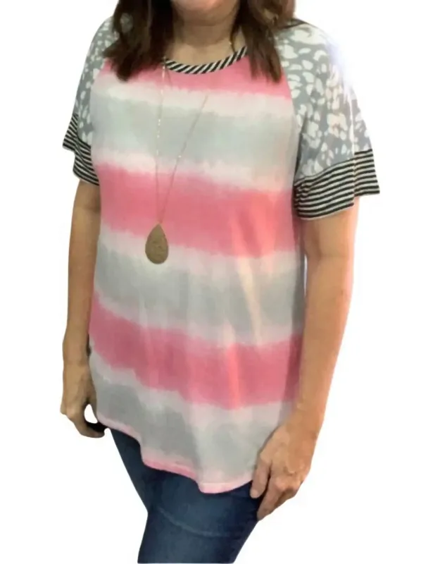Striped Tie Dye Top