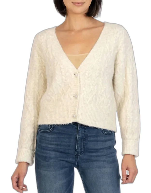 Petra Button Down Crop Cardigan