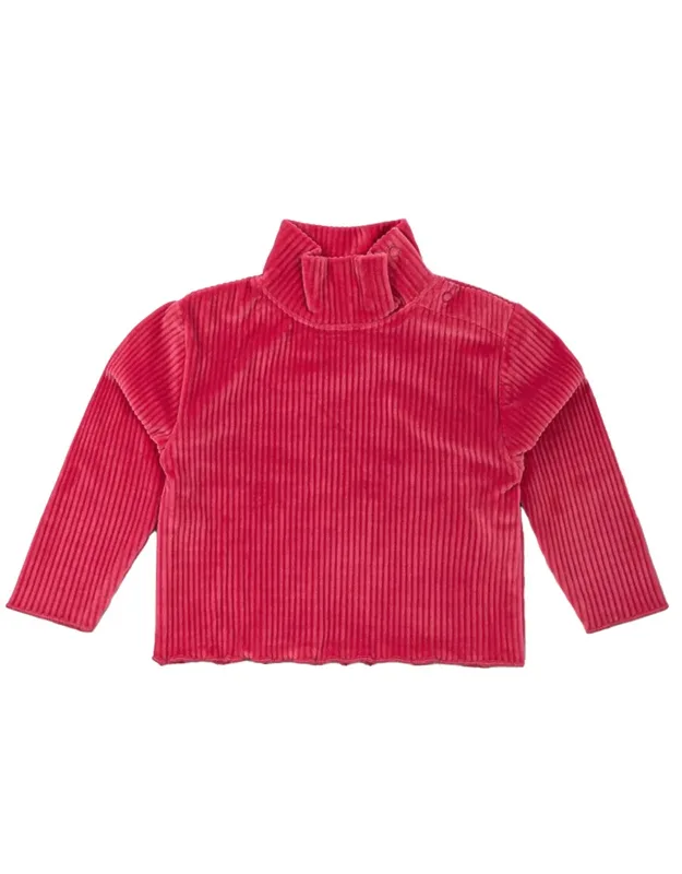 Ribbed Velour Turtleneck