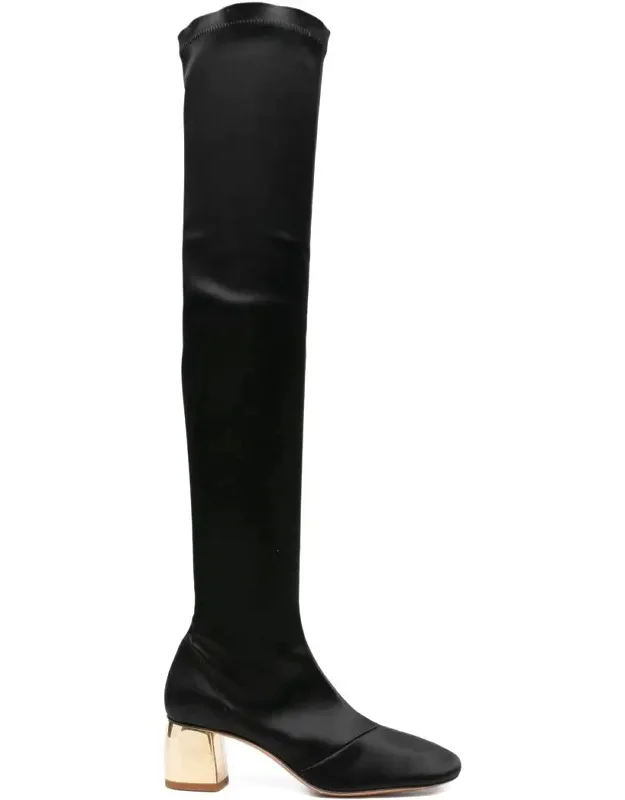 High Satin Boots