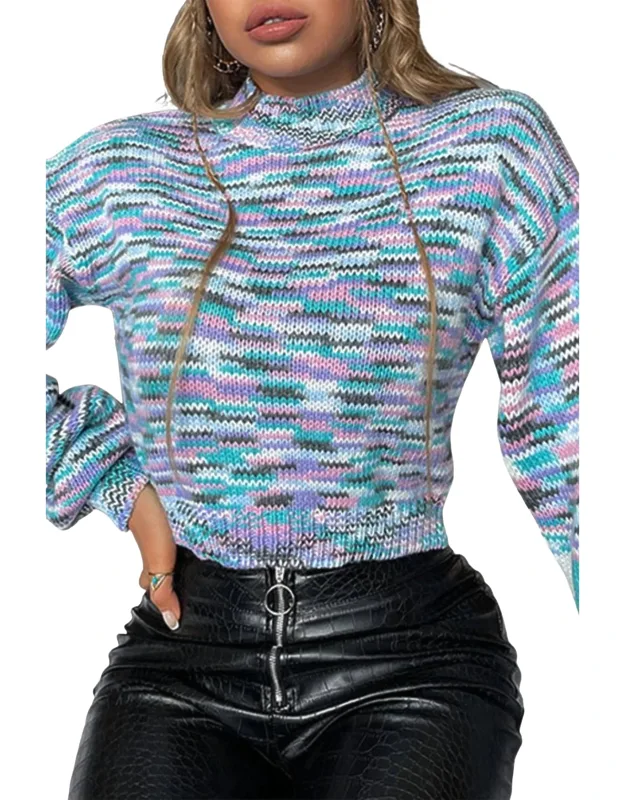 Cropped Mock Neck Sweater