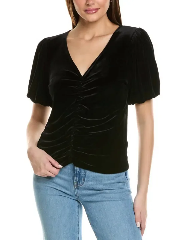 Jorja Ruched Front Velvet Top