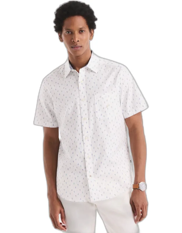 Printed Oxford Short-sleeve Shirt