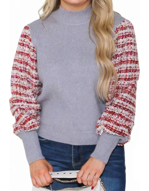 Mixed Media Knit Sweater