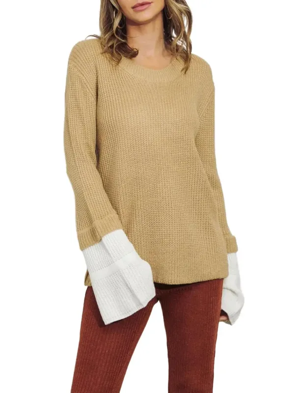 Layered Sleeve Knit Sweater