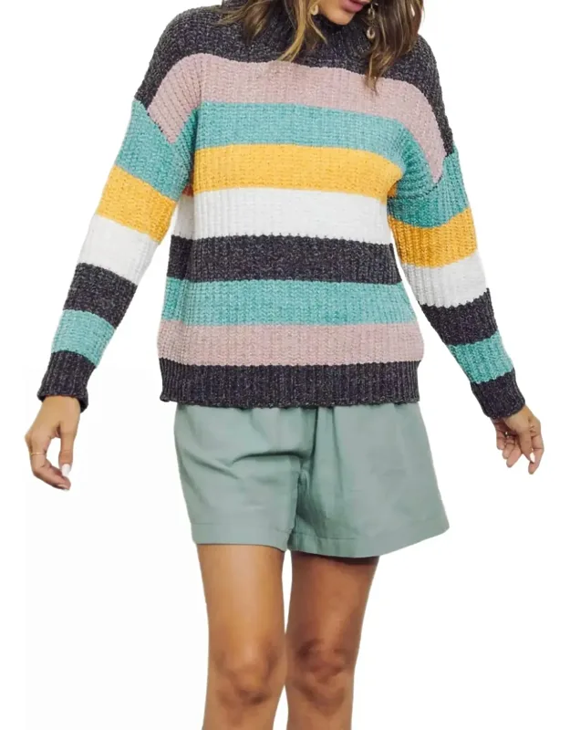 Colorblock Panel Knit Sweater