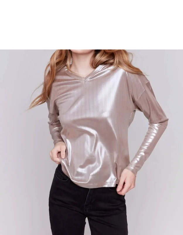 Foiled Knit Top