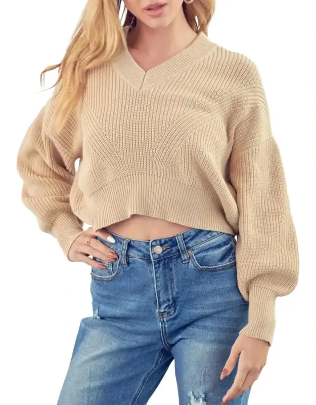 Cropped Ribbed-knit Sweater