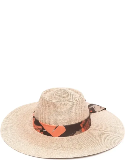 Ribbon-tie Straw Hat