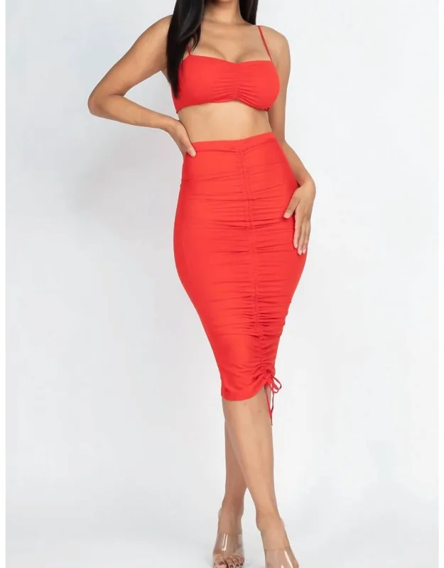 Tube Top And Midi Skirt Set