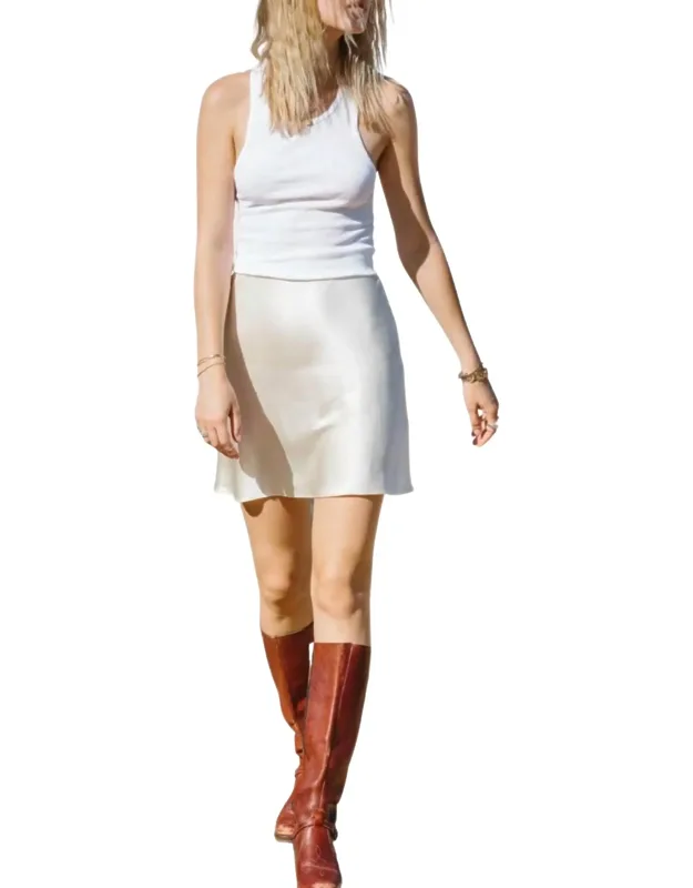 Silk-satin Mini Slip Skirt