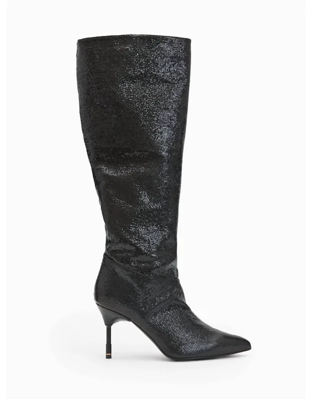 Nori Shimmer Knee High Leather Boots