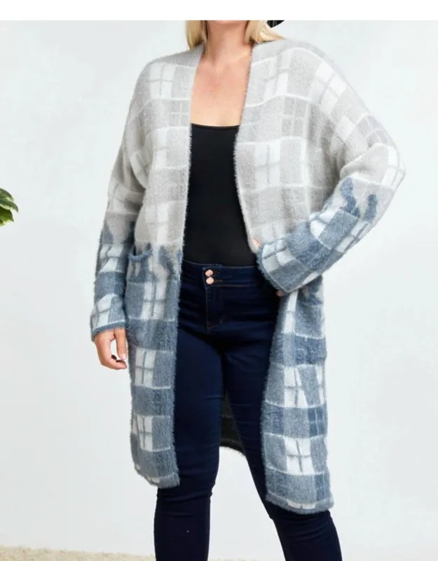 Plaid Pattern Long Cardigan