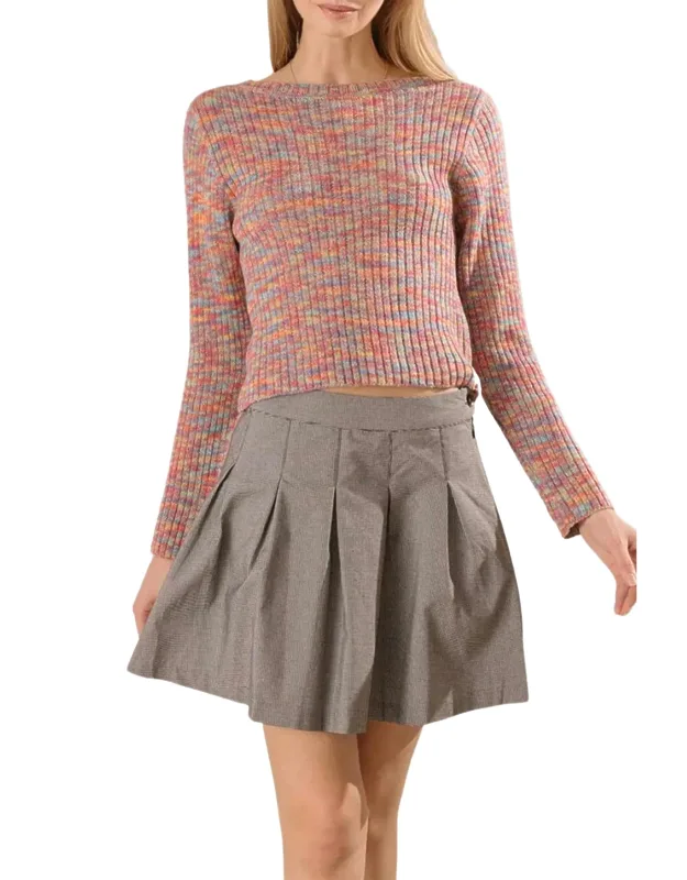 Open-back Ribbed-knit Sweater