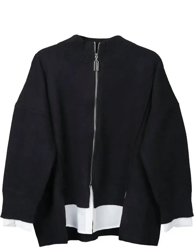 Layered Mock Neck Pullover