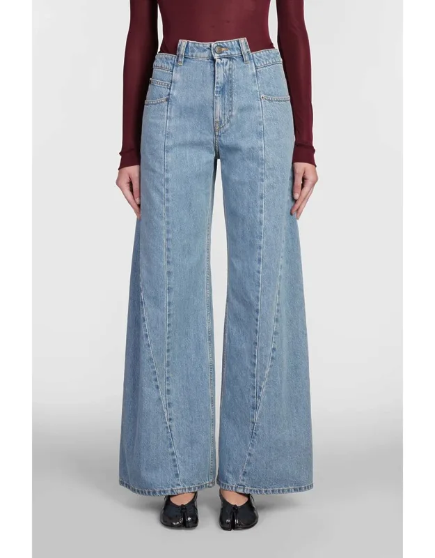 Jeans Flared Button And Zip Closure