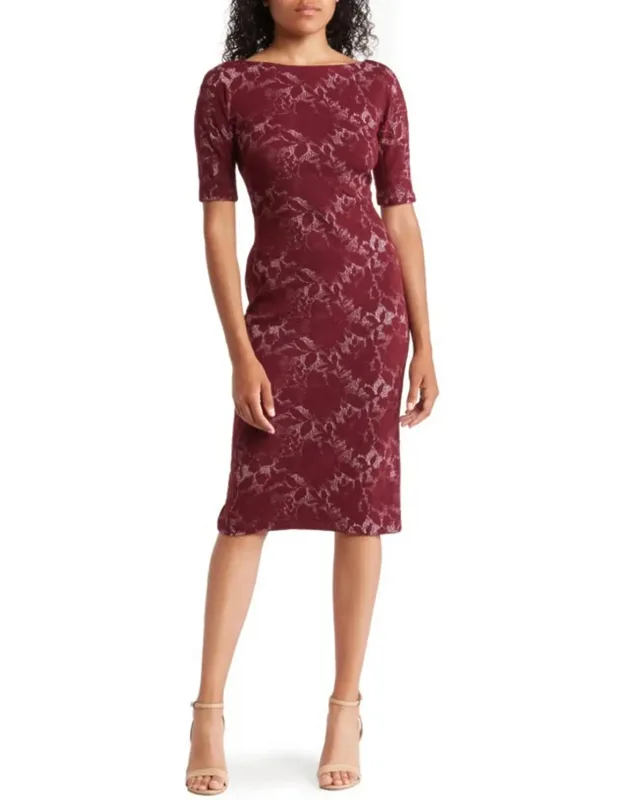 Jacquard Style Print Sheath Dress