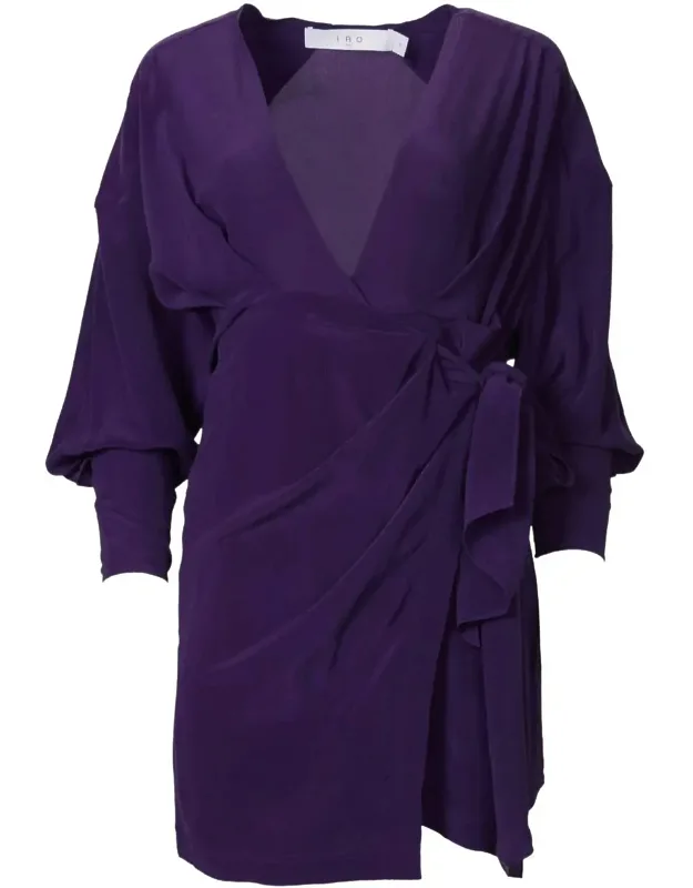 Draped Silk Wrap Dress