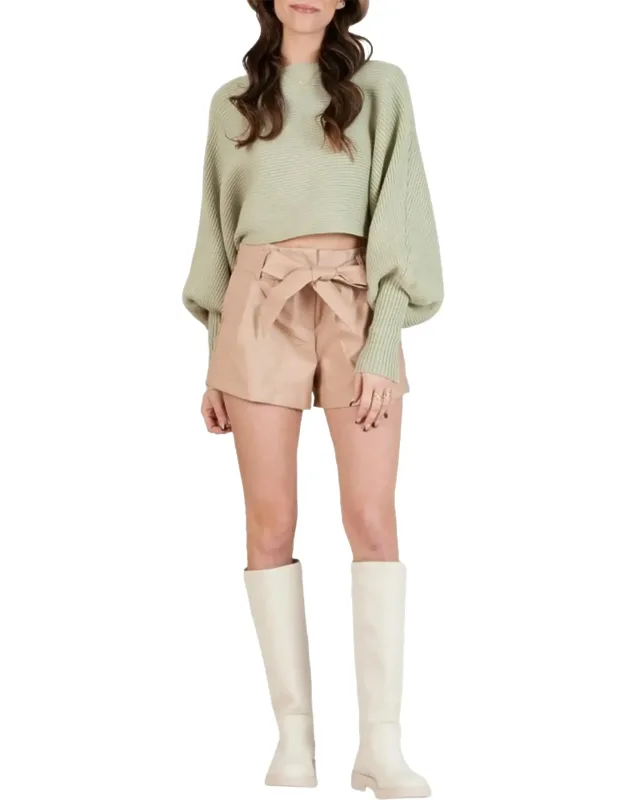 Cropped Ribbed-knit Sweater