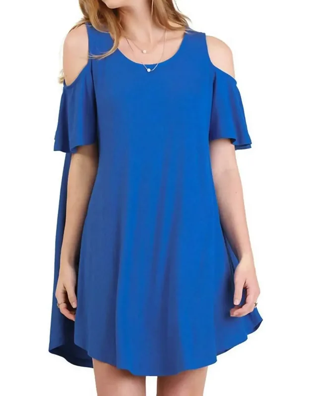 Cold Shoulder Butterfly Sleeve Dress