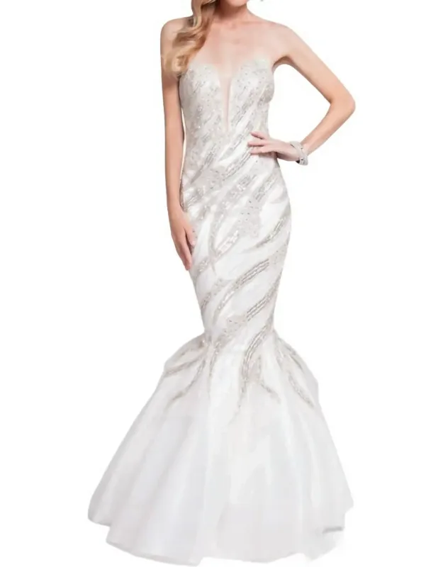 Plunging V-neck Prom Dress