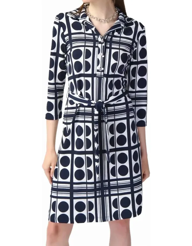 Geometric Print Shirtdress