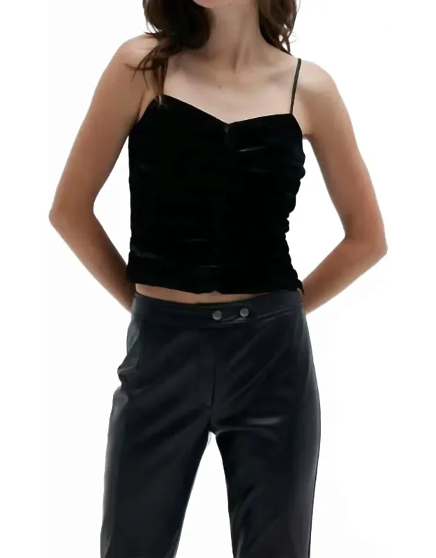 Pleated Velvet Tank Top