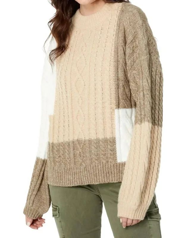 Cable Knit Balloon Sleeve Sweater