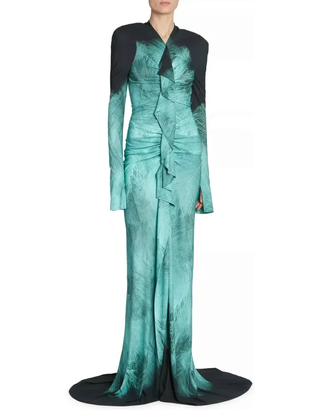 Printed Fluid Jersey Dress