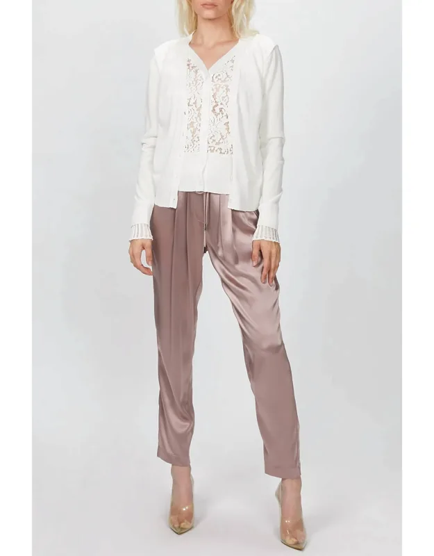 Lace Paneled Cardigan