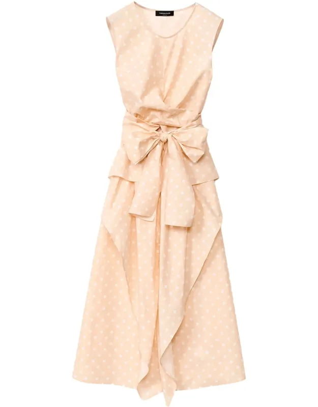 Polka Dot Poplin Sleeveless Dress
