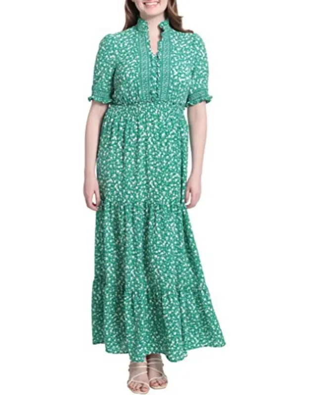 Floral Print Ruffle Maxi Dress