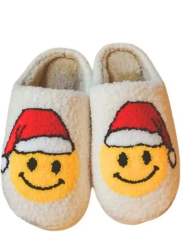 Santa Christmas Happy Face Slippers