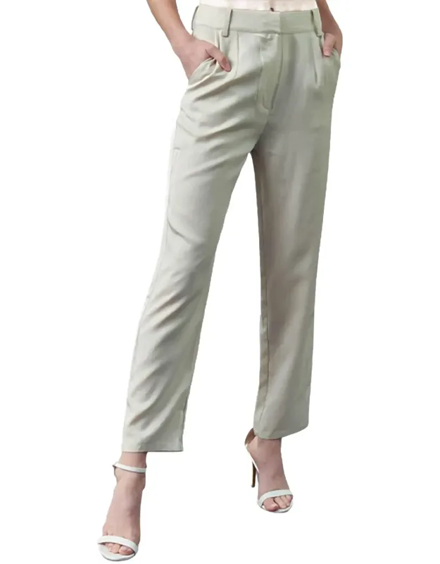 Pleated High-rise Linen-blend Pants