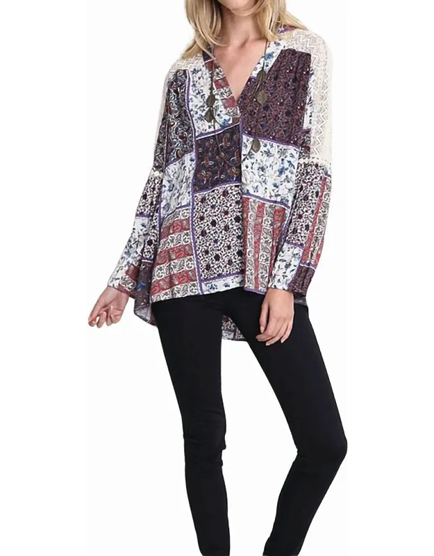Floral Lace Patchwork Blouse