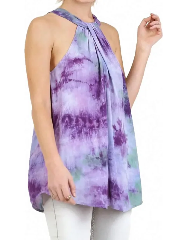 Tie Dye Halter Tunic Top