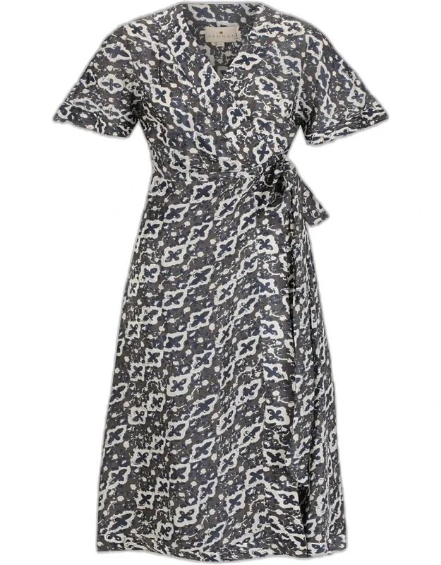 Clementine Pathway Silk Wrap Dress