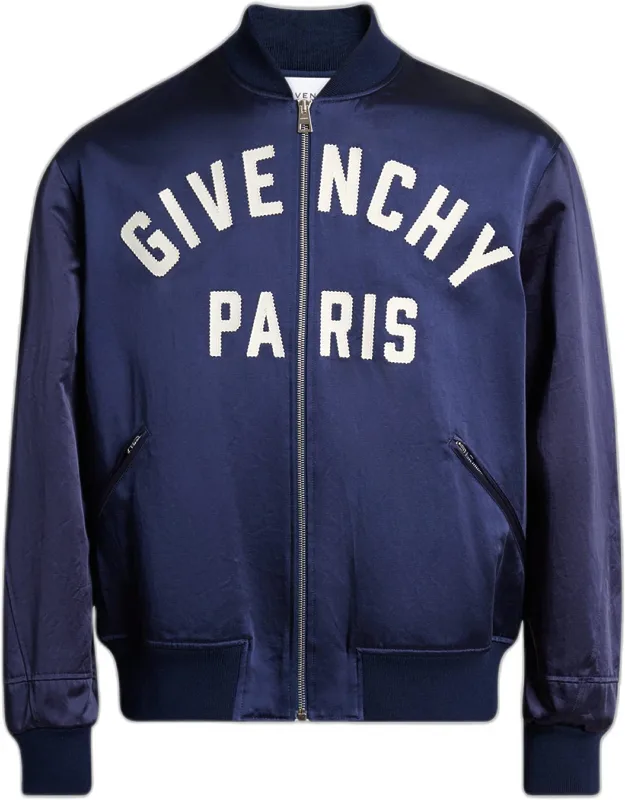 Satin Logo Bomber Jacket