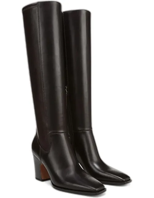 Franco Sarto Jonie Wide Calf Knee High Boot With Side Zipper Closure And Block Heel
