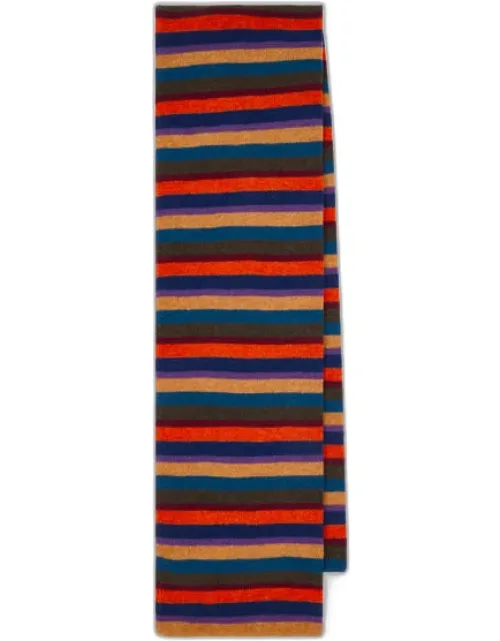 Colour Block Stripe Lambswool Scarf