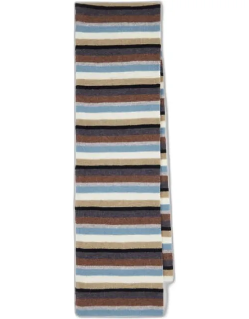 Colour Block Stripe Lambswool Scarf