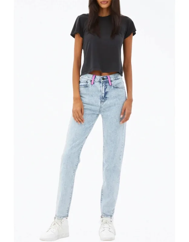 Hand-painted High-rise Tapered Jeans