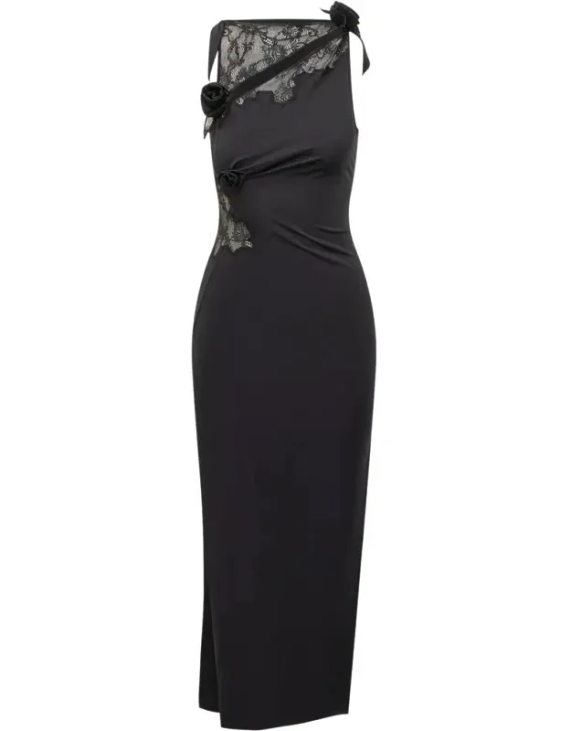 Coperni Dress In Stretch Jersey With Lace Inserts